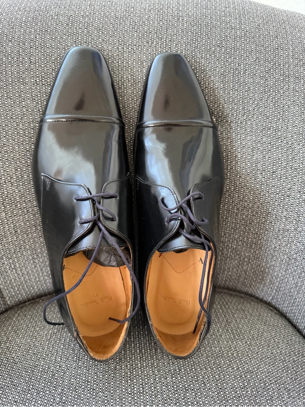 Paul Smith Black Patent Leather Cap-Toe Oxfords